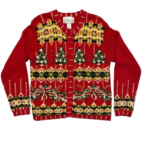 Carolina Colours Women's Christmas Ugly Christmas Sweater Chunky Knit Sz Medium - Picture 1 of 7